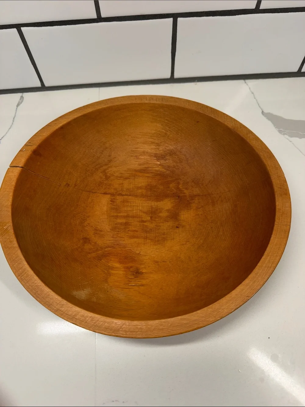 Vintage Munising hand - turned wooden bowl